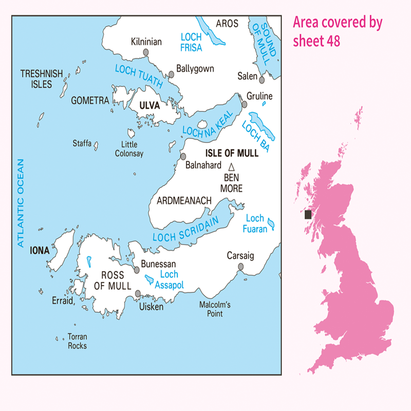 OS Landranger Map 48 - Iona and West Mull-2
